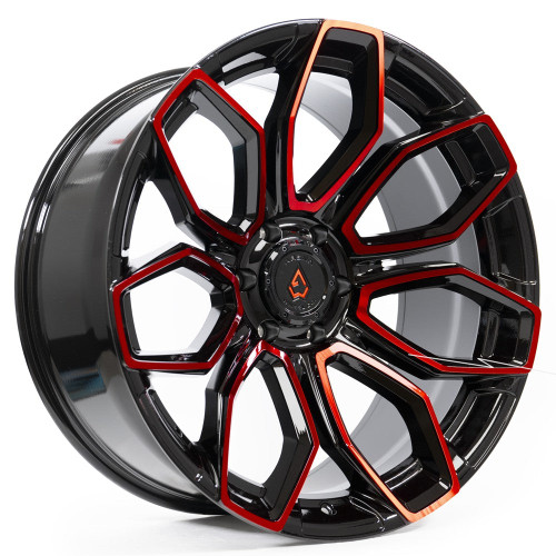 Main image for 22x10 Arena A116 Cobra Glossy Black Machine  Red Tint Wheel 5x5 (-18mm)