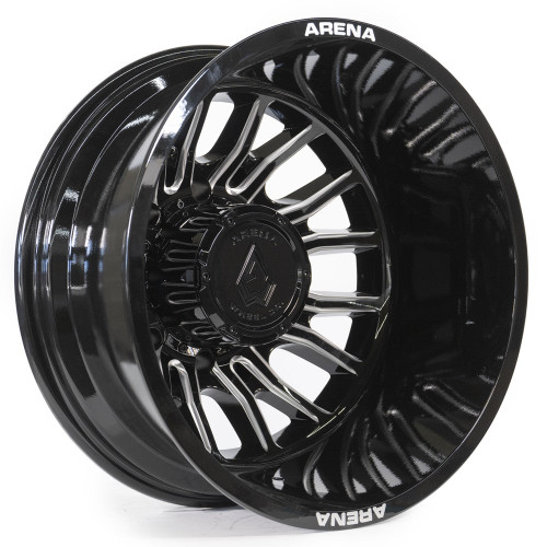 Main image for 20x8.25 Arena A113 Thunder Gloss Black Milled DUALLY REAR Wheel 8x210 (-220mm)