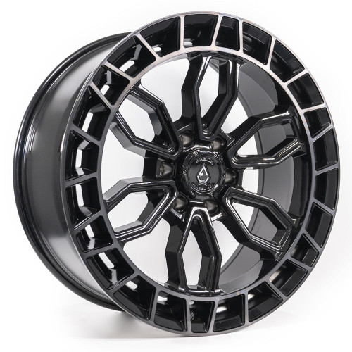 Main image for 22x9.5 Arena A102 Recon Glossy Black Center Machined DDT Lip Wheel 6x5.5 (20mm)