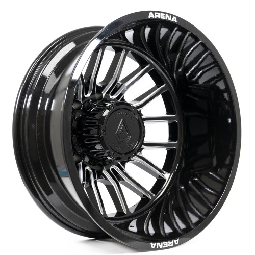 Main image for 22x8.25 Arena A113 Thunder Gloss Black Milled DUALLY REAR Wheel 8x200 (-202mm)