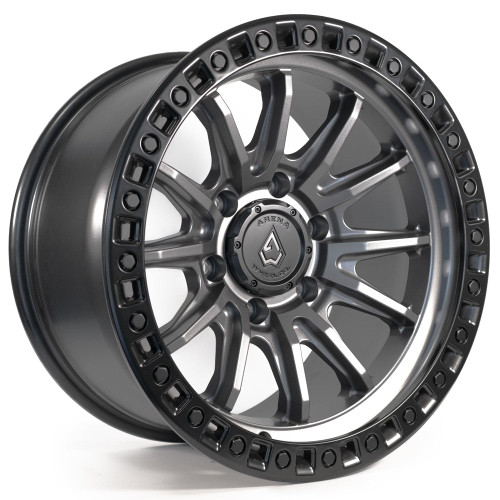 Main image for 20x9 Arena A103 Mission Satin Gunmetal Center Satin Black Lip Wheel 6x5.5 (20mm)