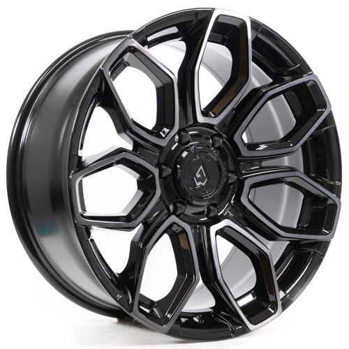 Main image for 22x10 Arena A116 Cobra Glossy Black Brushed DDT Face Clear Wheel 5x5 (15mm)