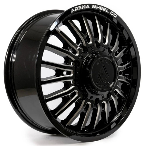 Main image for 22x8.25 Arena A113 Thunder Glossy Black DUALLY FRONT Wheel 8x200 (105mm)