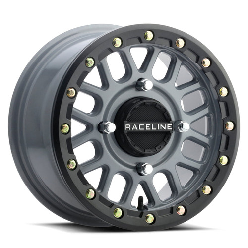 Main image for Raceline A93SG Podium 14x7in/4x137 BP/10mm Offset/110.18mm Bore - Grey & Black Ring Beadlock Wheel