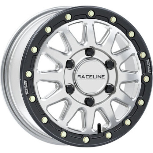 Main image for Raceline A14BG Alpha 15x6.5in/6x139.7 BP/74mm Offset/78.1mm Bore - Silver & Blk Ring Beadlock Wheel