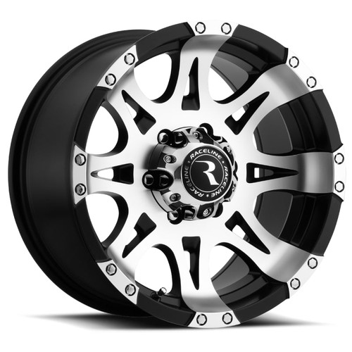 Main image for Raceline 982 Raptor 17x9in / 5x139.7 BP / 0mm Offset / 106.5mm Bore - Black & Machined Wheel