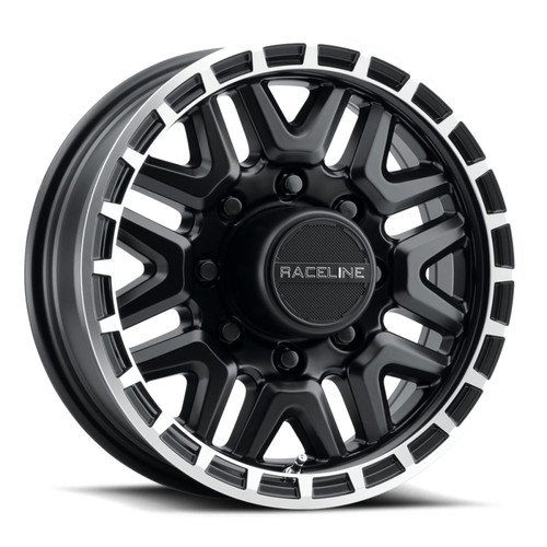 Main image for Raceline 953BM Krank 16x6in / 8x165.1 BP / 0mm Offset / 4.90mm Bore - Black & Machined Wheel Main image for Raceline 953BM Krank 16x6in / 8x165.1 BP / 0mm Offset / 4.90mm Bore - Black & Machined Wheel