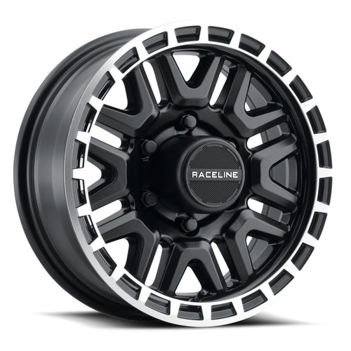 Main image for Raceline 953BM Krank 15x6in / 6x139.7 BP / 0mm Offset / 4.25mm Bore - Black & Machined Wheel Main image for Raceline 953BM Krank 15x6in / 6x139.7 BP / 0mm Offset / 4.25mm Bore - Black & Machined Wheel
