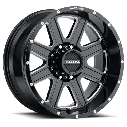 Main image for Raceline 940M Hostage 20x10in / 8x170 BP / -19mm Offset / 125.2mm Bore - Black & Milled Wheel