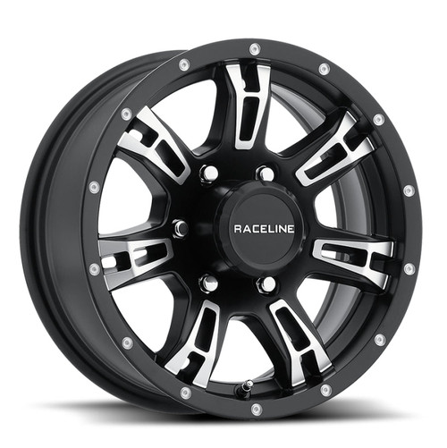 Main image for Raceline 840 Arsenal 16x6in / 6x139.7 BP / 0mm Offset / 4.25mm Bore - Black & Machined Wheel