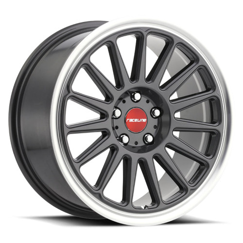 Main image for Raceline 315G Grip 18x8.5in / 5x100 BP / 35mm Offset / 72.6mm Bore - Gunmetal & Machined Wheel