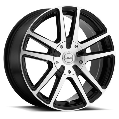 Main image for Raceline 145M Encore 17x7.5in / 5x112/5x120 BP / 40mm Offset / 74.1mm Bore - Black & Machined Wheel