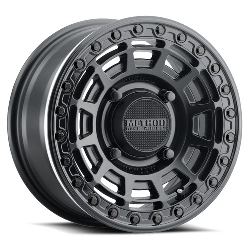 Main image for Method MR415 Beadlock 15x7 / 5+2/38mm Offset / 4x136 / 106mm CB Matte Black Wheel - Gloss Black Ring