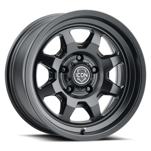 Main image for ICON Nuevo 17 X 8.5 5 X 5 6mm Offset 4.5in BS Satin Black Main image for ICON Nuevo 17 X 8.5 5 X 5 6mm Offset 4.5in BS Satin Black