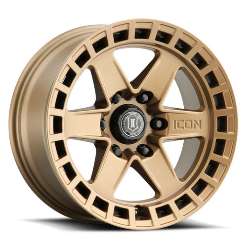 Main image for ICON Raider 17x8.5 6x120 0mm Offset 4.75in BS Satin Brass Wheel Main image for ICON Raider 17x8.5 6x120 0mm Offset 4.75in BS Satin Brass Wheel