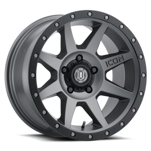 Main image for ICON Rebound 17x8.5 5x4.5 0mm Offset 4.75in BS 71.5mm Bore Titanium Wheel Main image for ICON Rebound 17x8.5 5x4.5 0mm Offset 4.75in BS 71.5mm Bore Titanium Wheel