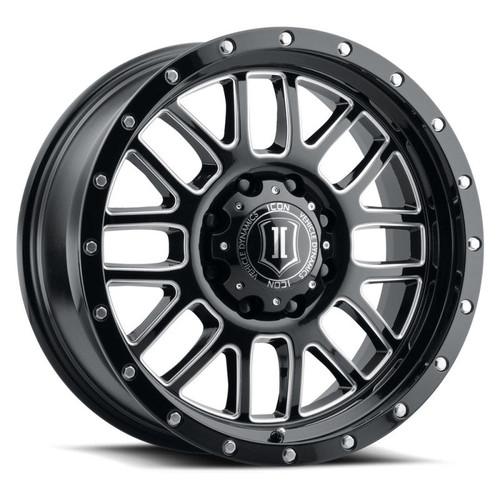 Main image for ICON Alpha 20x9 8x180 12mm Offset 5.5in BS Gloss Black Milled Spokes Wheel Main image for ICON Alpha 20x9 8x180 12mm Offset 5.5in BS Gloss Black Milled Spokes Wheel