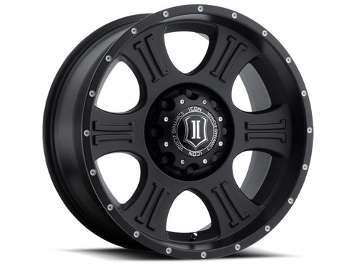 Main image for ICON Shield 20x9 8x180 12mm Offset 5.5in BS 125.2mm Bore Satin Black Wheel
