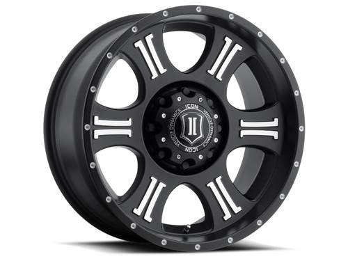 Main image for ICON Shield 20x9 8x170 0mm Offset 5in BS 125.2mm Bore Satin Black/Machined Wheel