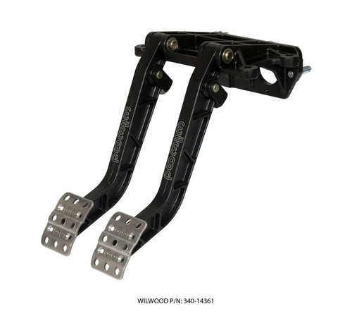 Main image for Wilwood Adjustable-Tandem Dual Pedal - Brake / Clutch - Fwd. Swing Mount - 7.0:1 - Black E-Coat