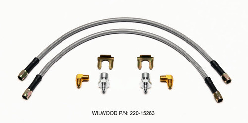 Main image for Wilwood Flexline Kit 18inch M10x1.50 IF 1/8-27 NPT 90 Degree Main image for Wilwood Flexline Kit 18inch M10x1.50 IF 1/8-27 NPT 90 Degree