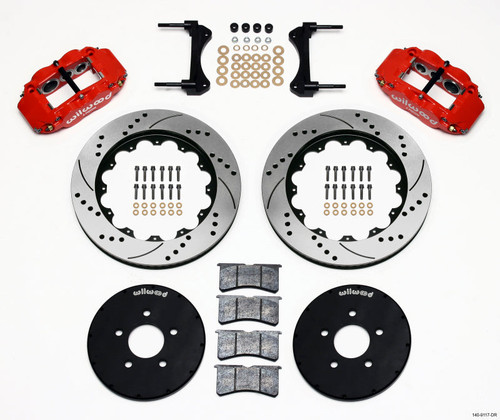 Main image for Wilwood Narrow Superlite 6R Front Hat Kit 14.00in Drill Red 1994-2004 Mustang