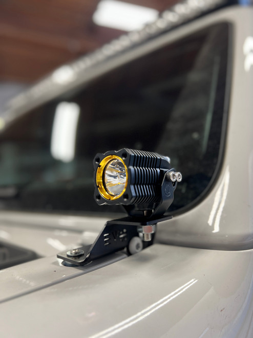 Additional image for Jeep Wrangler 392 & JT Gladiator Mojave A Pillar Cowl Ditch Light Mounts, Pair Black