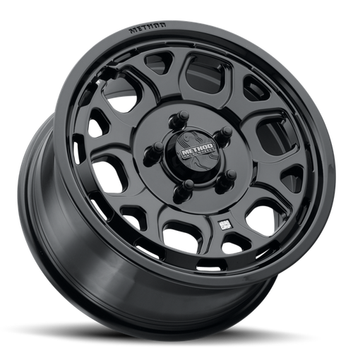 Method MR416 Bead Grip 15x7 / 5x4.5 / 55mm Offset / 68.00mm CB / Gloss Black Wheel - MR416570121361 Photo - Close Up