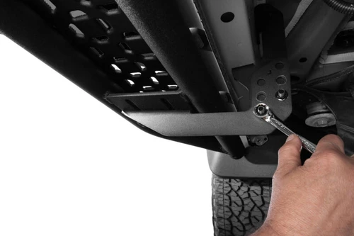 RealTruck 05-23 Toyota Tacoma Double Cab Growler Sport Running Boards - Textured Black - RBF58-87406-26T Photo - Close Up