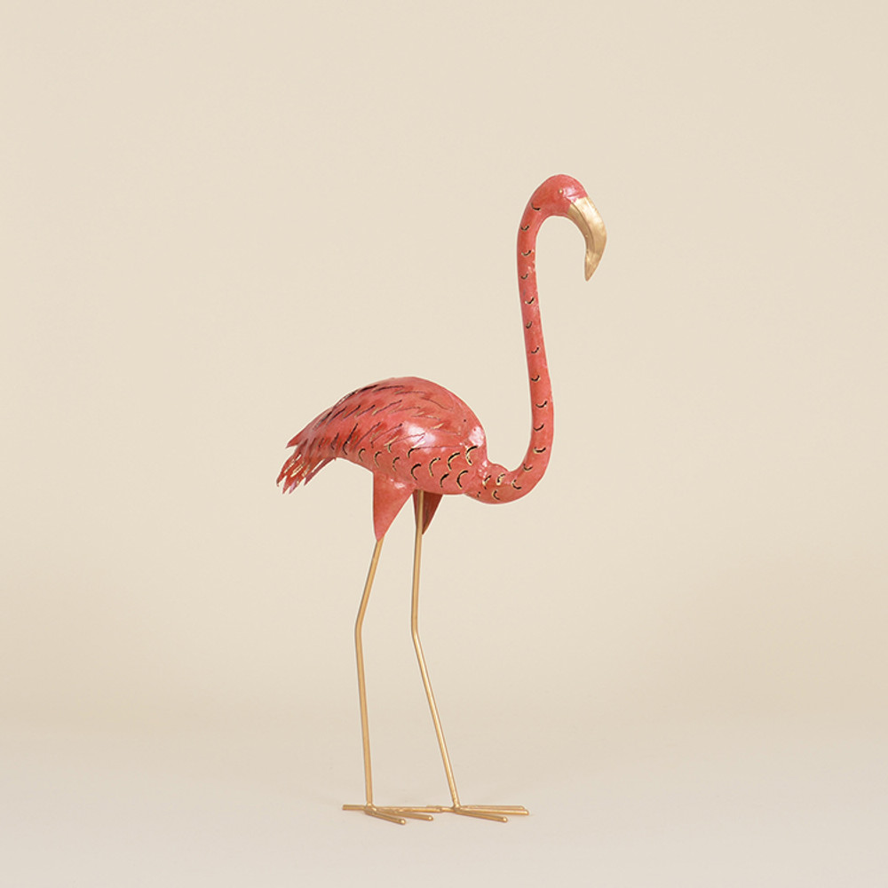 17-011 Floor Standing Metal Flamingo
