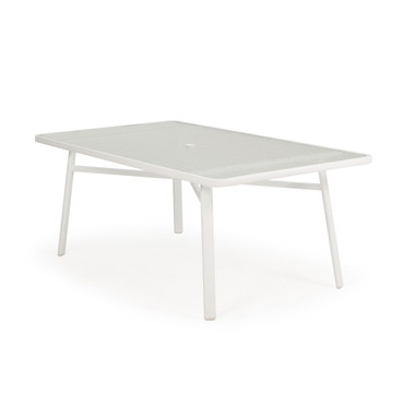 031846  42"x75" Aluminum Rectangle Dining Base with Glass Top