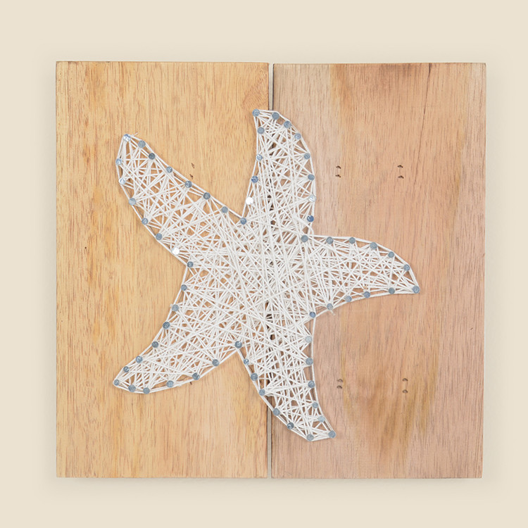 17-076,SM  Small Starfish String Art on Wood