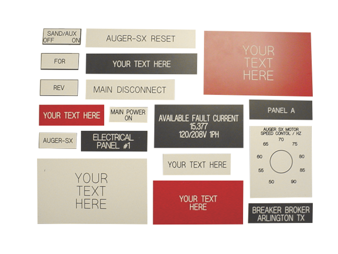 Custom Labels of any shape and size.