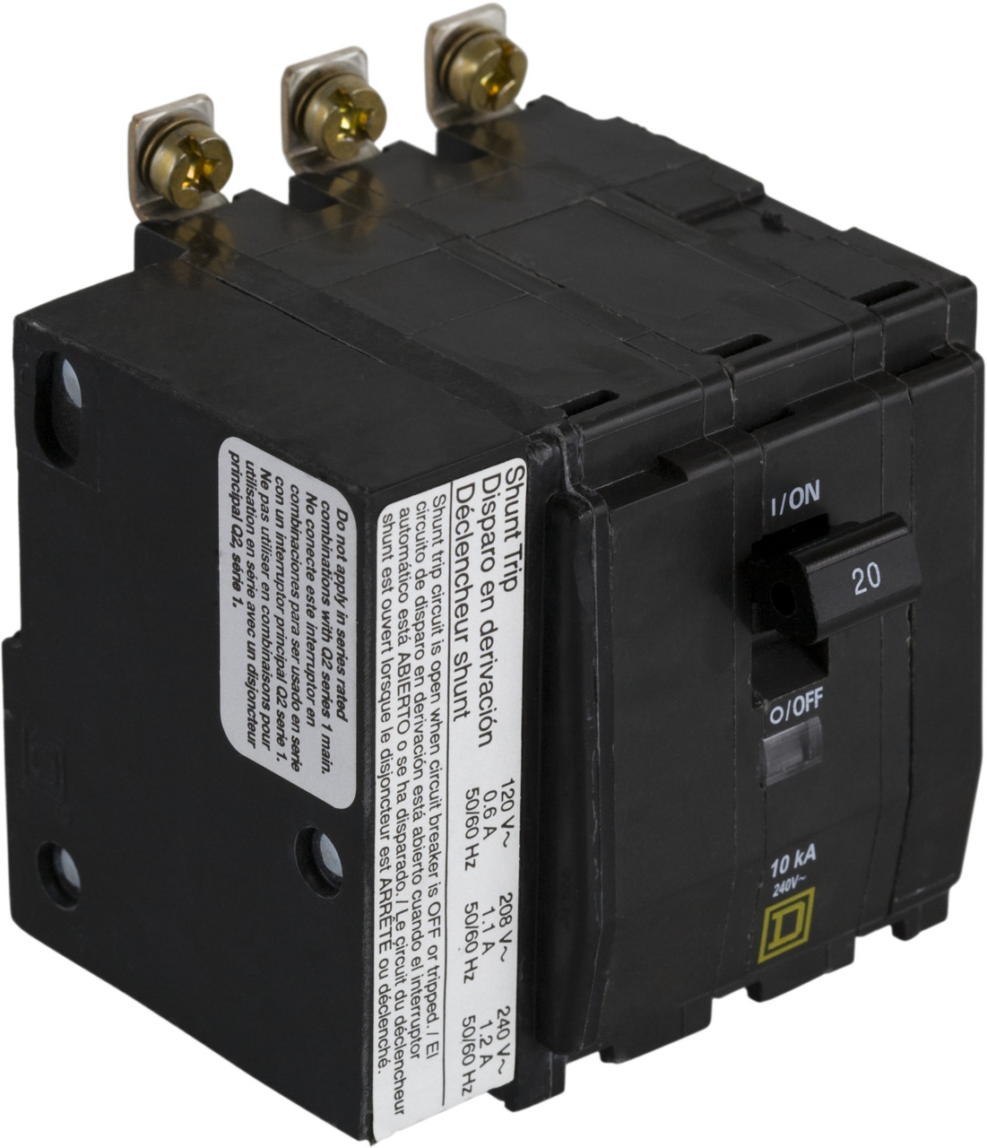 SQUARE D QOB3151021 N 15A 240V 3P 10 NEW