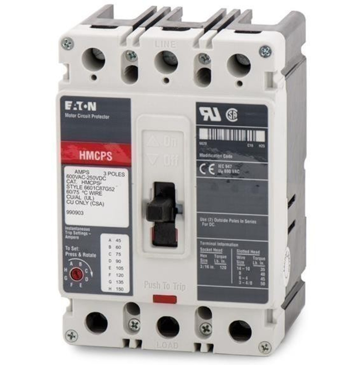 EATON HMCPS050K2C N 50A 600V 3P NEW EATON HMCPS050K2C N 50A 600V 3P NEW