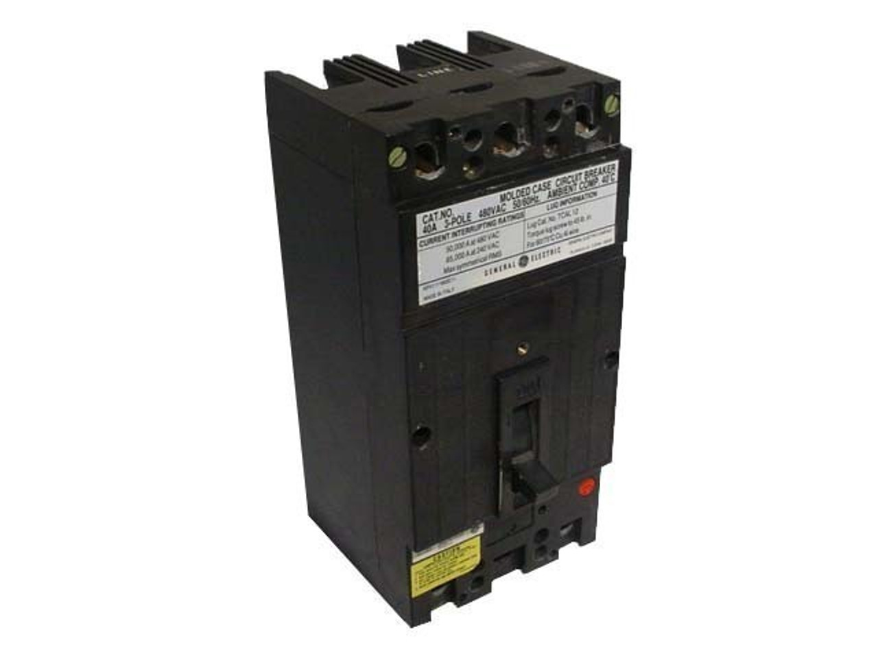 GE TLB134015 U 3P 15A 600V 50AIC USED 50/60Hz Molded Case Breaker