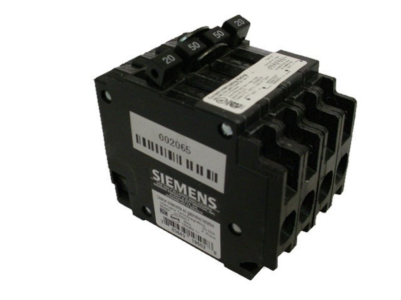 SIEMENS Q22050CT N 20/50A 240V 4P NEW QUAD