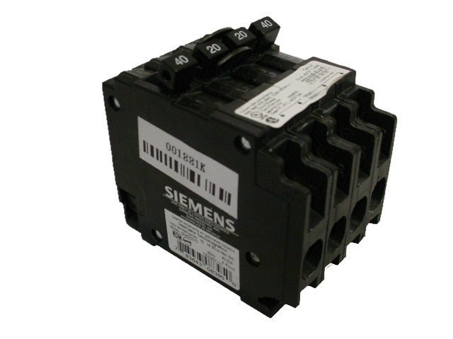 SIEMENS Q24020CT2 N 40/20A 240V 4P NEW QUAD