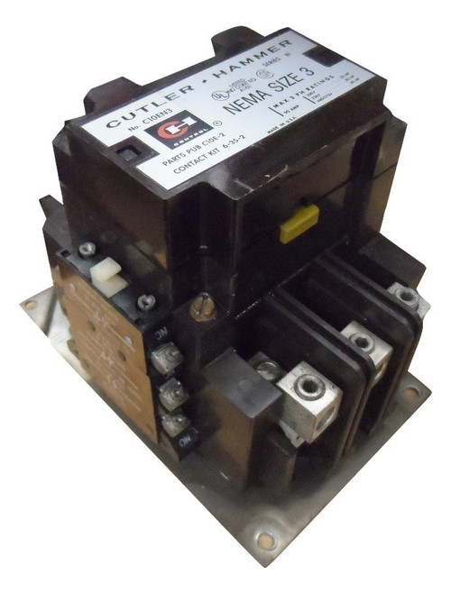CUTLER HAMMER C10EN3A U 90A 600V 3P Coil120 USED
