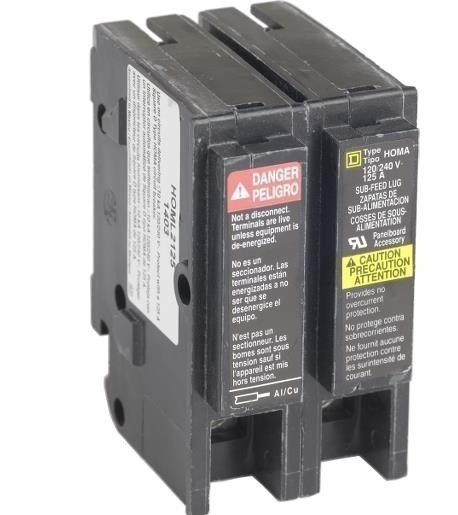 SQUARE D HOML2125 N 125A 240V 2P NEW