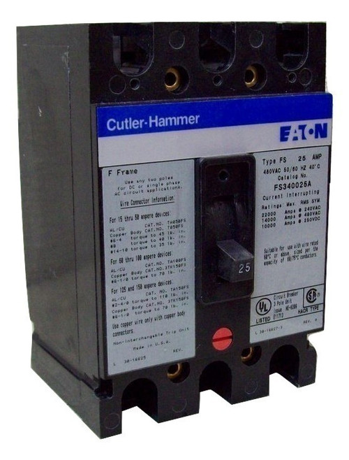CUTLER HAMMER FS340060 BU 60A 480V 3P NEW