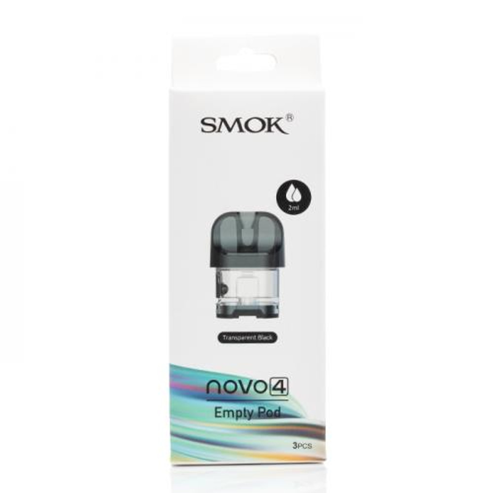 SMOK NOVO 4 REPLACEMENT POD 2ML TRANSPARENT BLACK - 3CT