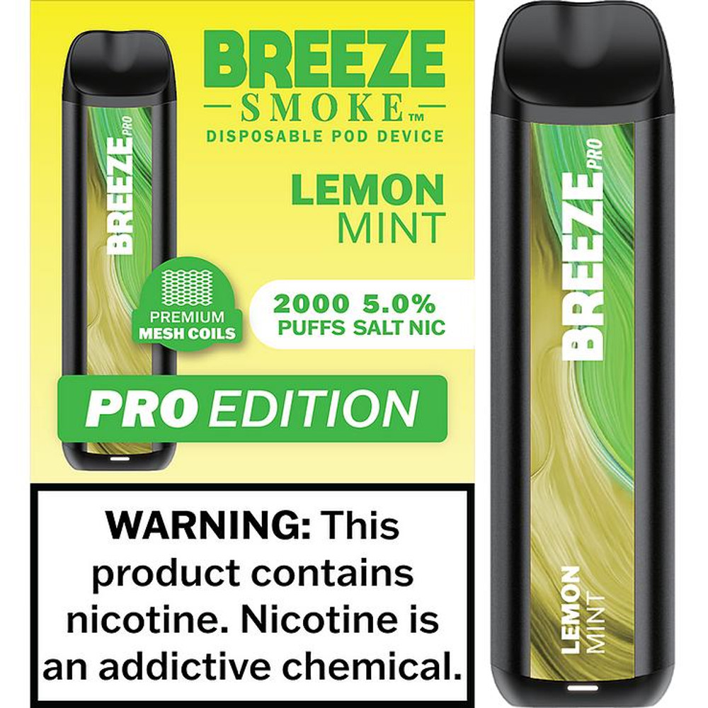 BREEZE SMOKE PRO EDITION 5percent DISPOSABLE DEVICE 6ML 2000 PUFFS - DISPLAY OF 10CT