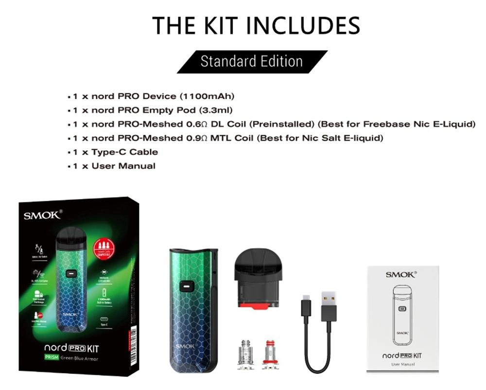 SMOK NORD PRO 25W 1100mAh POD SYSTEM KIT - 1CT