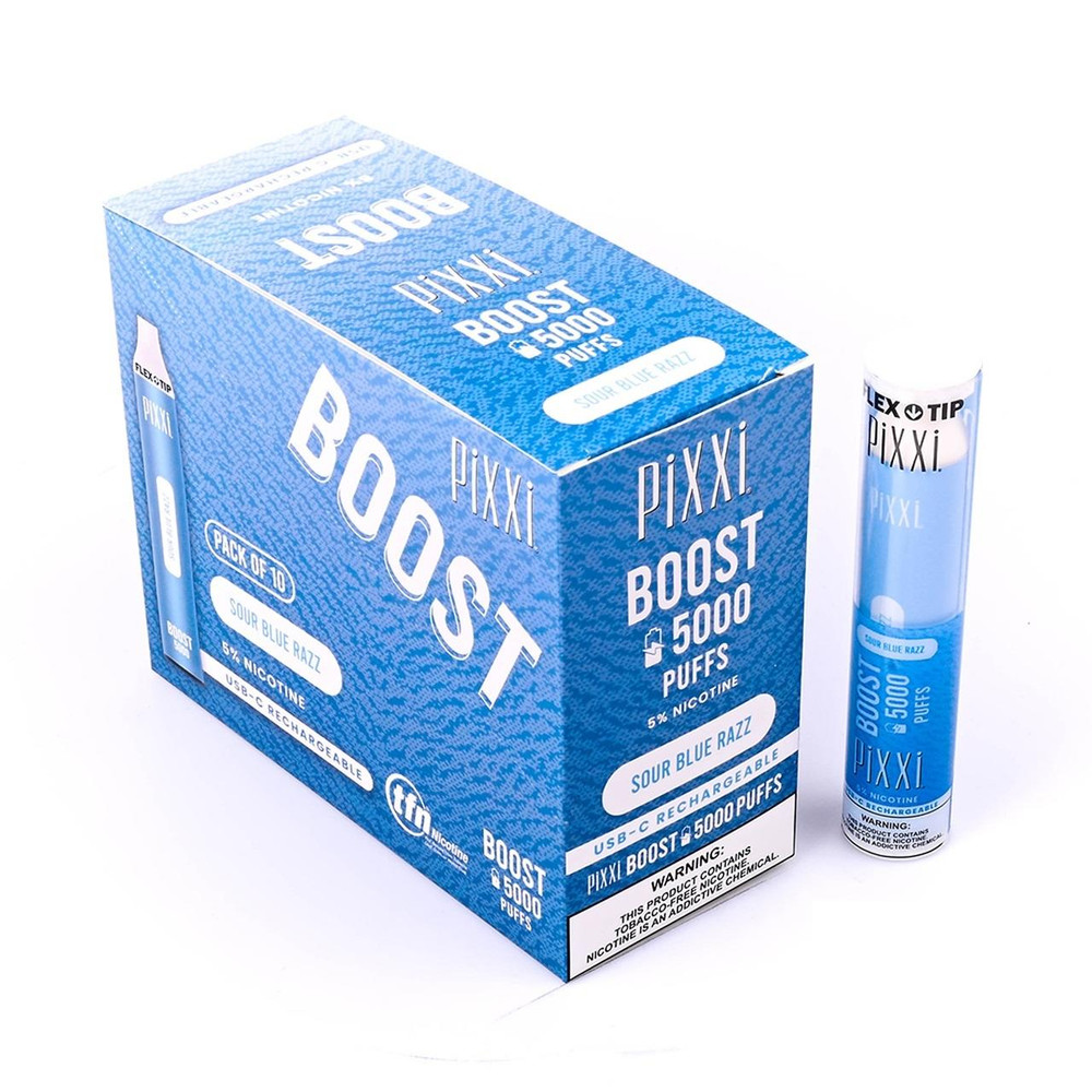 PIXXI BOOST 5percent TFN NIC 5000 PUFFS RECHARGEABLE 10ML DISPOSABLE VAPE - 10CT DISPLAY