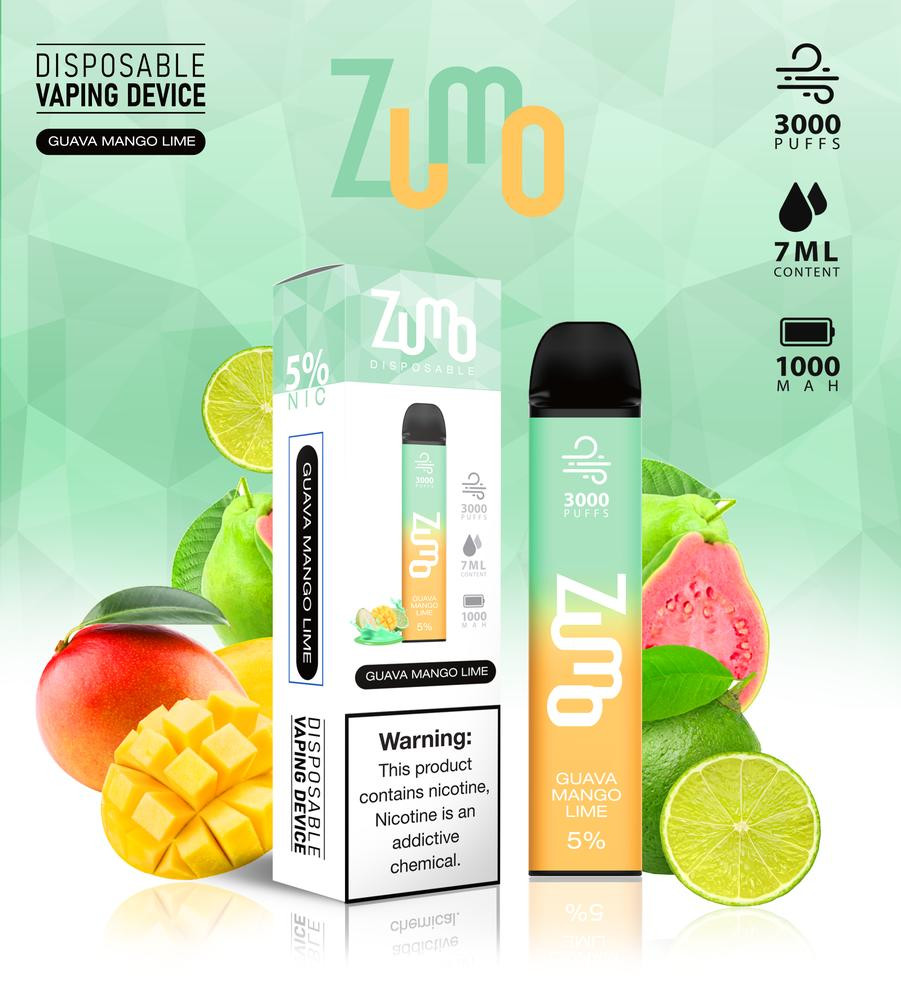 ZUMO V2 DISPOSABLE 5percent NICOTINE 7ML 3000 PUFFS - DISPLAY OF 10CT