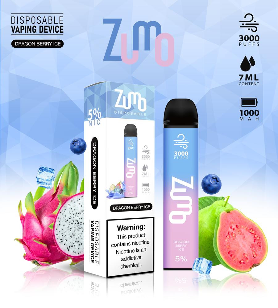 ZUMO V2 DISPOSABLE 5percent NICOTINE 7ML 3000 PUFFS - DISPLAY OF 10CT