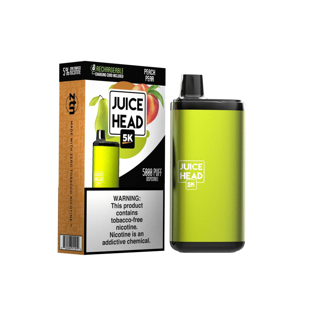 JUICE HEAD 5K RECHARGEABLE 5percent NIC DISPOSABLE 14ML 5000 PUFFS - 10CT DISPLAY