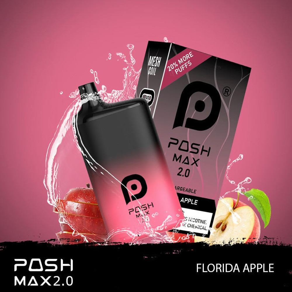  POSH MAX V2.0 5% NICSALT DISPOSABLE VAPE 5200 PUFFS 14ML - 5CT DISPLAY 