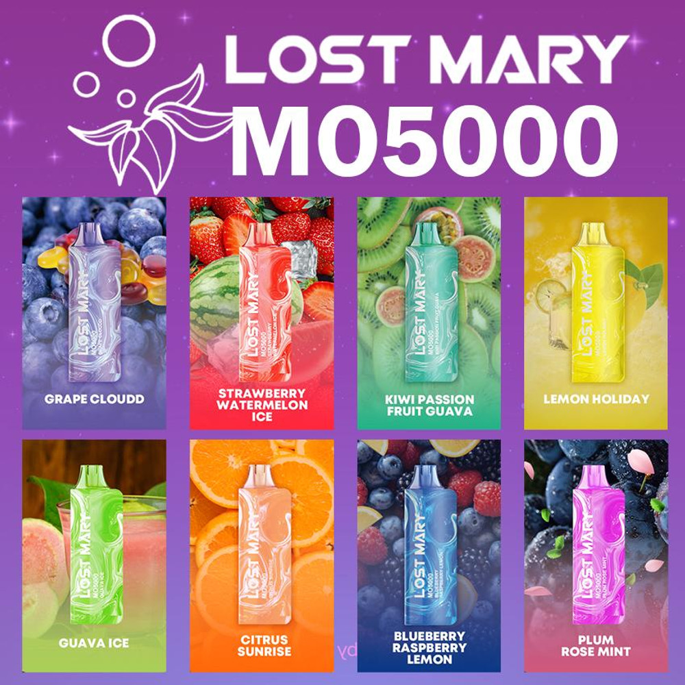  LOST MARY MO5000 5% NIC RECHARGEABLE DISPOSABLE 13ML 5000 PUFFS - 5CT DISPLAY  